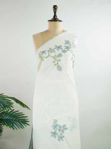 Cottons In soothing grey, this 100% Pure Cotton saree brings quiet beauty to everyday wear.br
Floral motifs bloom gently across the body, adding a soft, natural charm.br
Woven in Varanasi, it offers breathability and comfort all day long.br
A timeless choice for effortless grace.br
#PureCottonSaree #GreyElegance #FloralMotifs #VaranasiWeaves #ManoranjithamSarees Dharani - Handloom Cotton Saree | Zari Border | Traditional - Manoranjitham Weaves - Handloom Store