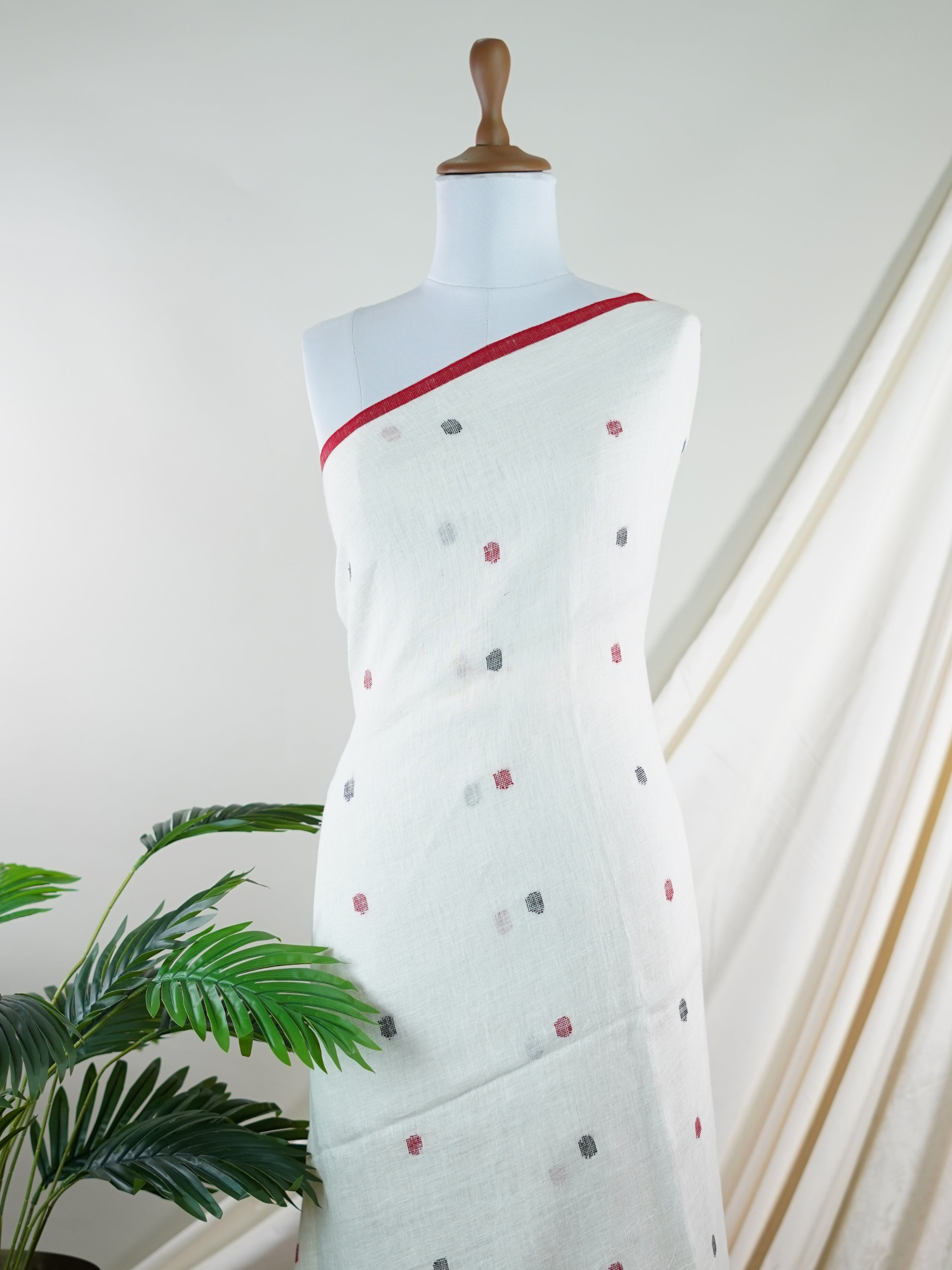 Linen Cream 100% Pure Linen - Manoranjitham Weaves - Handloom Store