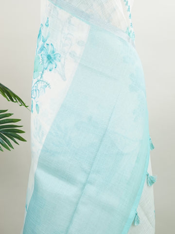 Linen A pristine white base adorned with multicolour floral motifs makes this Silk Kota saree a picture of elegance.
Fine zari threads glint softly through the weave, adding a touch of celebration.
Light as air and beautifully translucent, it’s ideal for summer occasions.
A delicate dance of tradition and colour from Varanasi.
#SilkKota #FloralElegance #WhiteSareeCharm #FineZariWeave #ManoranjithamSarees







 Avantika - Manoranjitham Weaves - Handloom Store