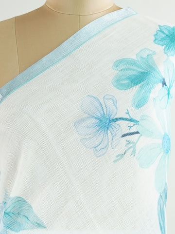 Linen A pristine white base adorned with multicolour floral motifs makes this Silk Kota saree a picture of elegance.br
Fine zari threads glint softly through the weave, adding a touch of celebration.br
Light as air and beautifully translucent, it’s ideal for summer occasions.br
A delicate dance of tradition and colour from Varanasi.br
#SilkKota #FloralElegance #WhiteSareeCharm #FineZariWeave #ManoranjithamSarees Bhairavam - Multicolour Semi Silk Saree - Manoranjitham Weaves - Handloom Store