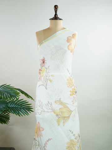 Linen A pristine white base adorned with multicolour floral motifs makes this Silk Kota saree a picture of elegance.
Fine zari threads glint softly through the weave, adding a touch of celebration.
Light as air and beautifully translucent, it’s ideal for summer occasions.
A delicate dance of tradition and colour from Varanasi.
#SilkKota #FloralElegance #WhiteSareeCharm #FineZariWeave #ManoranjithamSarees







 Chintamani - Manoranjitham Weaves - Handloom Store