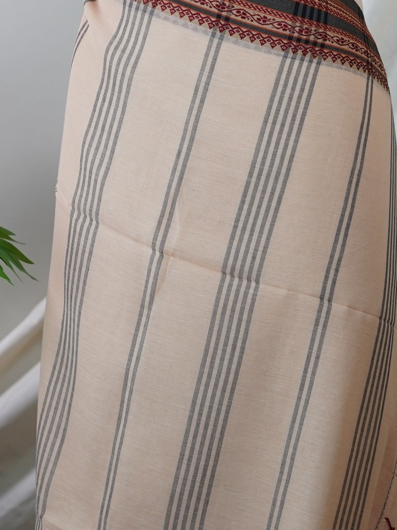 Handspun Cotton Cream Handpsun Cotton - Manoranjitham Weaves - Handloom Store