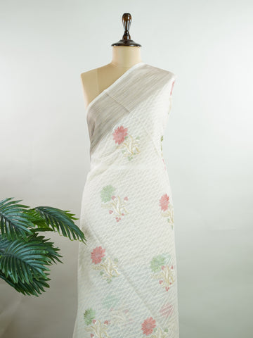 Kota This exquisite 100% Pure Silk  saree, featuring Peach and nan, celebrates heritage craftsmanship. Its intricate Buttas work makes it a timeless classic. Charukesi - Peach Handloom Pure Silk Saree | Woven Buttas - Manoranjitham Weaves - Handloom Store