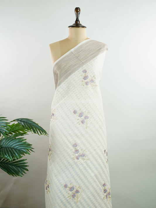 Anandabhairavi – Cream  Handloom