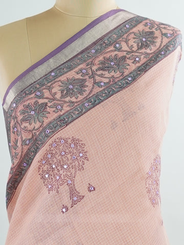 Kota A breezy Cotton Kota Doria saree adorned with delicate handblock prints and glistening mirror work—light as air, rich in tradition.br
Its translucent texture and airy drape make it perfect for summer gatherings and everyday grace.br
Every motif is stamped by hand, reflecting the charm of slow craft and timeless elegance.br
#HandloomCotton #KotaDoria #BlockPrintSaree #MirrorWork #Manoranjitham Chalanata - Handloom Pure Silk Saree | Handwoven | Buttas - Manoranjitham Weaves - Handloom Store