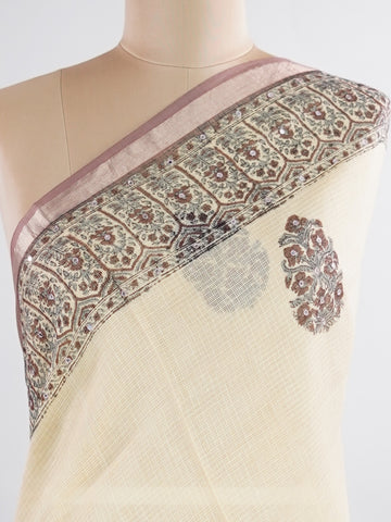 Kota A breezy Cotton Kota Doria saree adorned with delicate handblock prints and glistening mirror work—light as air, rich in tradition.br
Its translucent texture and airy drape make it perfect for summer gatherings and everyday grace.br
Every motif is stamped by hand, reflecting the charm of slow craft and timeless elegance.br
#HandloomCotton #KotaDoria #BlockPrintSaree #MirrorWork #Manoranjitham Gambhiranata - Handloom Pure Silk Saree | Handwoven | Buttas - Manoranjitham Weaves - Handloom Store