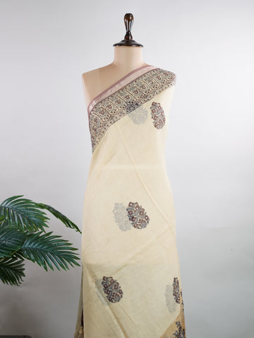Kota A breezy Cotton Kota Doria saree adorned with delicate handblock prints and glistening mirror work—light as air, rich in tradition.br
Its translucent texture and airy drape make it perfect for summer gatherings and everyday grace.br
Every motif is stamped by hand, reflecting the charm of slow craft and timeless elegance.br
#HandloomCotton #KotaDoria #BlockPrintSaree #MirrorWork #Manoranjitham Gambhiranata - Handloom Pure Silk Saree | Handwoven | Buttas - Manoranjitham Weaves - Handloom Store