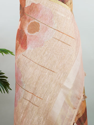 Tissue This semi linen tissue saree blends the crisp texture of linen with the soft shimmer of tissue, brought to life through vibrant digital prints. Lightweight and breathable, it’s perfect for daytime elegance with a touch of contemporary flair.br
#SemiLinenTissue #DigitalPrintSaree #EffortlessElegance #ModernWeaves #Manoranjitham #ManoranjithamStyle Deepthi - Semi Silk Saree | Digital Print - Manoranjitham Weaves - Handloom Store