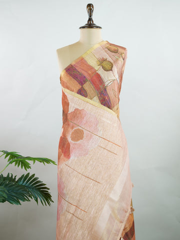 Tissue This semi linen tissue saree blends the crisp texture of linen with the soft shimmer of tissue, brought to life through vibrant digital prints. Lightweight and breathable, it’s perfect for daytime elegance with a touch of contemporary flair.br
#SemiLinenTissue #DigitalPrintSaree #EffortlessElegance #ModernWeaves #Manoranjitham #ManoranjithamStyle Deepthi - Semi Silk Saree | Digital Print - Manoranjitham Weaves - Handloom Store
