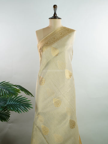 tissue This Kora Semi Tissue saree in rich gold features elegant stripes woven with fine zari. Lightweight and luminous, it captures the essence of festive finesse. Crafted in Varanasi, it drapes with ease and radiance. A timeless choice for celebrations with subtle grandeur. #KoraSemiTissue #GoldStripes #FineZari #VaranasiWeaves #ManoranjithamSarees Sharvani - Gold Semi Silk Saree - Manoranjitham Weaves - Handloom Store