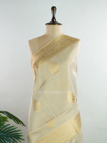 tissue This Kora Semi Tissue saree in rich gold features elegant stripes woven with fine zari. Lightweight and luminous, it captures the essence of festive finesse. Crafted in Varanasi, it drapes with ease and radiance. A timeless choice for celebrations with subtle grandeur. #KoraSemiTissue #GoldStripes #FineZari #VaranasiWeaves #ManoranjithamSarees Sharvani - Gold Semi Silk Saree - Manoranjitham Weaves - Handloom Store