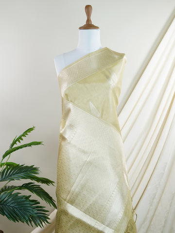 tissue Drenched in gold, this Semi Tissue saree shimmers with floral weave detailing and fine zari. Its lightweight texture and luminous finish make it a festive favourite. Crafted in Varanasi, it carries elegance in every thread. Ideal for weddings, receptions, and moments that deserve radiance. #SemiTissue #GoldenGlow #FloralWeave #FineZari #ManoranjithamSarees Devika - Semi Silk Saree - Manoranjitham Weaves - Handloom Store