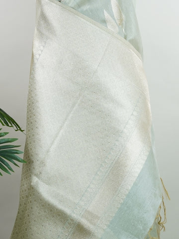 tissue Drenched in gold, this Semi Tissue saree shimmers with floral weave detailing and fine zari. Its lightweight texture and luminous finish make it a festive favourite. Crafted in Varanasi, it carries elegance in every thread. Ideal for weddings, receptions, and moments that deserve radiance. #SemiTissue #GoldenGlow #FloralWeave #FineZari #ManoranjithamSarees Sankara - Semi Silk Saree - Manoranjitham Weaves - Handloom Store