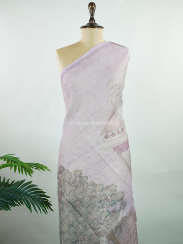 tissue A delicate Banaras Tissue saree woven in the heritage looms of Varanasi, this piece captures the timeless shimmer of fine zari work on a lightweight, translucent base. The luminous fabric drapes effortlessly and catches the light beautifully, making it an ideal choice for festive gatherings, pujas, and celebrations. Its airy texture keeps you comfortable while the subtle zari detailing adds a touch of understated elegance. tissue - Semi Silk Saree - Manoranjitham Weaves - Handloom Store