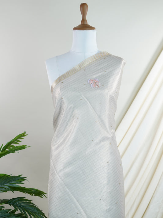 tissue Silver 100% Pure Tissue - Manoranjitham Weaves - Handloom Store