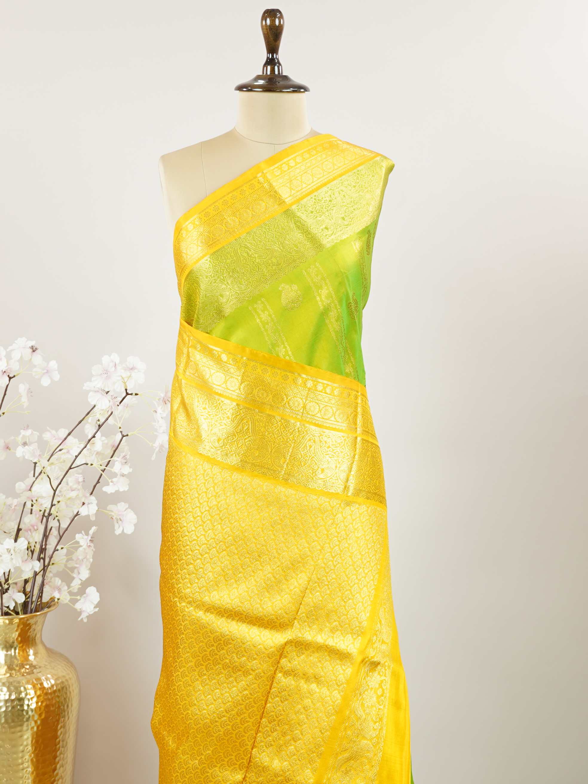 Venkatagiri Silk Woven in the heart of Andhra Pradesh, this Venkatagiri handloom saree is a symbol of regal elegance and heritage. Known for its soft texture and intricate craftsmanship, it drapes gracefully for weddings, pujas, and festive moments. Each thread carries tradition, making it a cherished piece of South Indian artistry. Lightweight yet luxurious — a true sree in every sense. Tilang - Venkatagiri Pure Silk Saree - Manoranjitham Weaves - Handloom Store