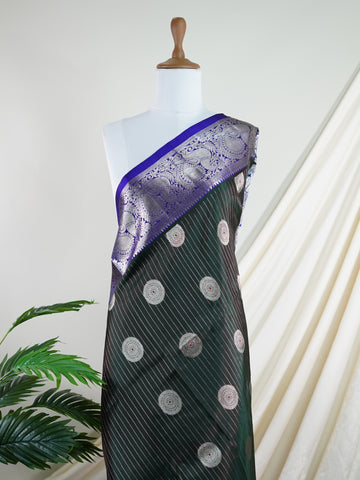 Venkatagiri Silk Woven in the heart of Andhra Pradesh, this Venkatagiri handloom saree is a symbol of regal elegance and heritage. Known for its soft texture and intricate craftsmanship, it drapes gracefully for weddings, pujas, and festive moments. Each thread carries tradition, making it a cherished piece of South Indian artistry. Lightweight yet luxurious — a true sree in every sense. Udayaravichandrika - Manoranjitham Weaves - Handloom Store