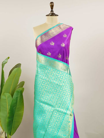 Miyan Malhara - Magenta Venkatagiri Pure Silk Saree