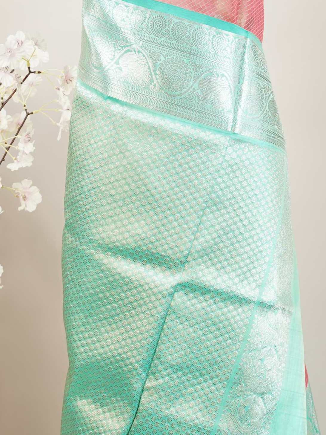 Venkatagiri Silk Woven in the heart of Andhra Pradesh, this Venkatagiri handloom saree is a symbol of regal elegance and heritage. Known for its soft texture and intricate craftsmanship, it drapes gracefully for weddings, pujas, and festive moments. Each thread carries tradition, making it a cherished piece of South Indian artistry. Lightweight yet luxurious — a true sree in every sense. Ramapriya - Venkatagiri Pure Silk Saree - Manoranjitham Weaves - Handloom Store