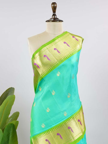 Gaud Saranga - Light Green Venkatagiri Pure Silk Saree