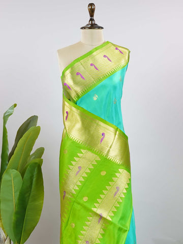 Gaud Saranga - Light Green Venkatagiri Pure Silk Saree