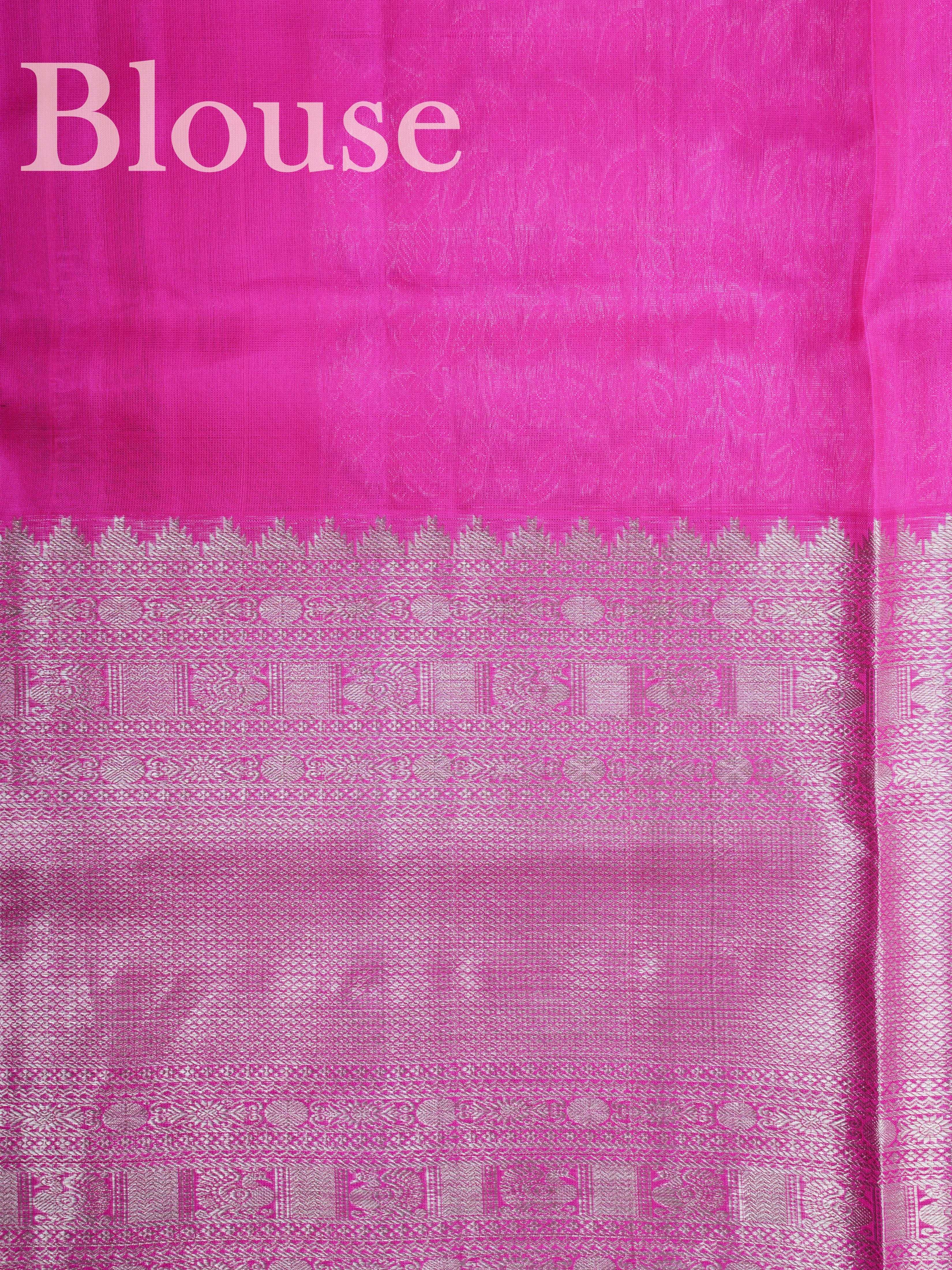 Venkatagiri Silk Maroon Pink 100% Pure Silk  - Manoranjitham Weaves - Handloom Store