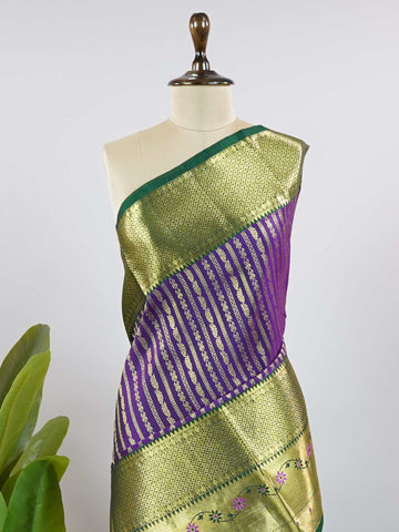 Malkauns - Maroon Venkatagiri Pure Silk Saree