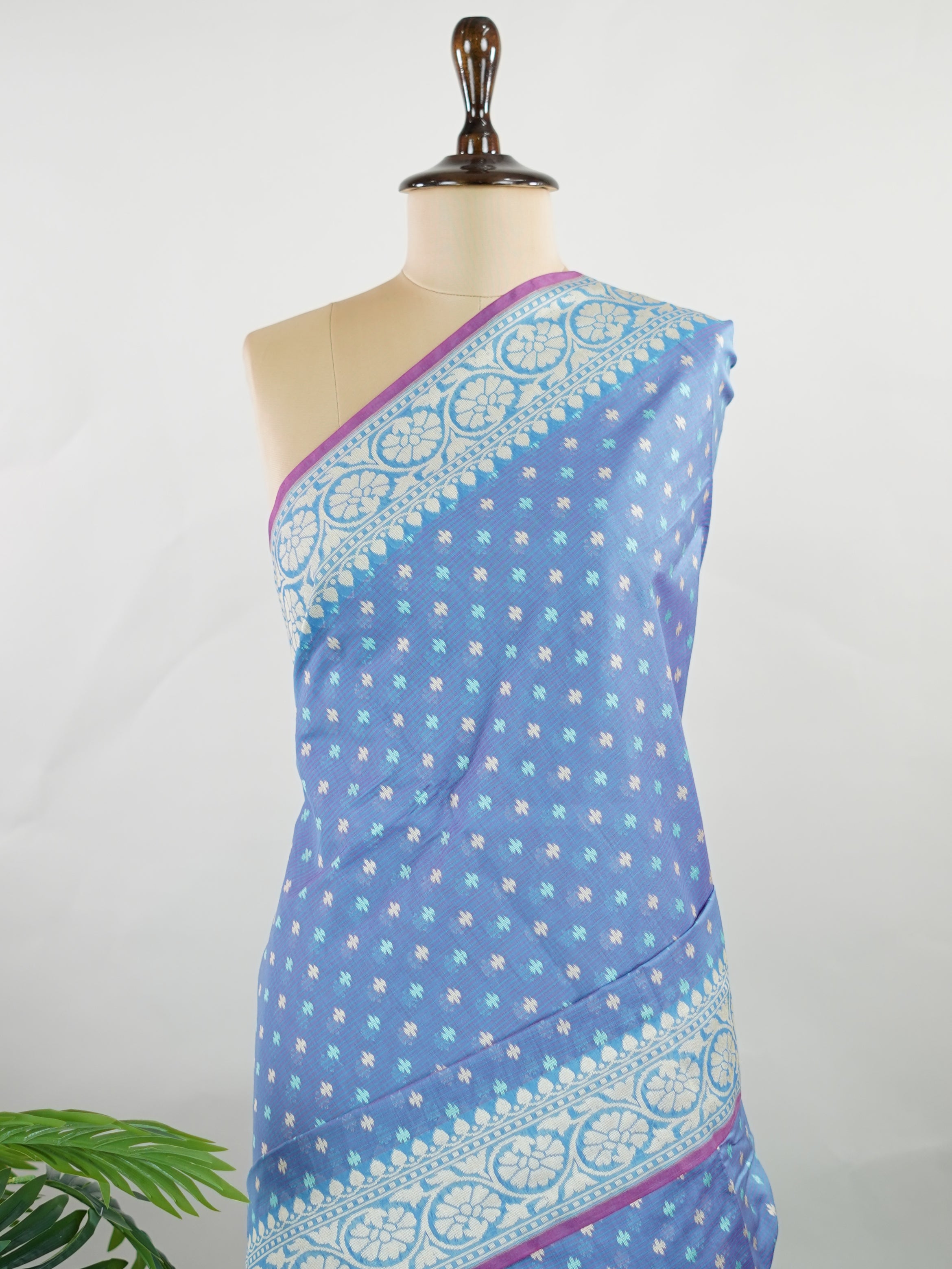 Cotton A comfortable and elegant Cotton saree crafted with a smooth texture and graceful drape. Its versatile styling makes it suitable for daily wear and light festivities, blending traditional weaving with modern sensibility. Kshirja - Handloom Cotton Saree | Zari Border | Traditional - Manoranjitham Weaves - Handloom Store