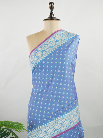 Cotton A comfortable and elegant Cotton saree crafted with a smooth texture and graceful drape. Its versatile styling makes it suitable for daily wear and light festivities, blending traditional weaving with modern sensibility. Kshirja - Handloom Cotton Saree | Zari Border | Traditional - Manoranjitham Weaves - Handloom Store
