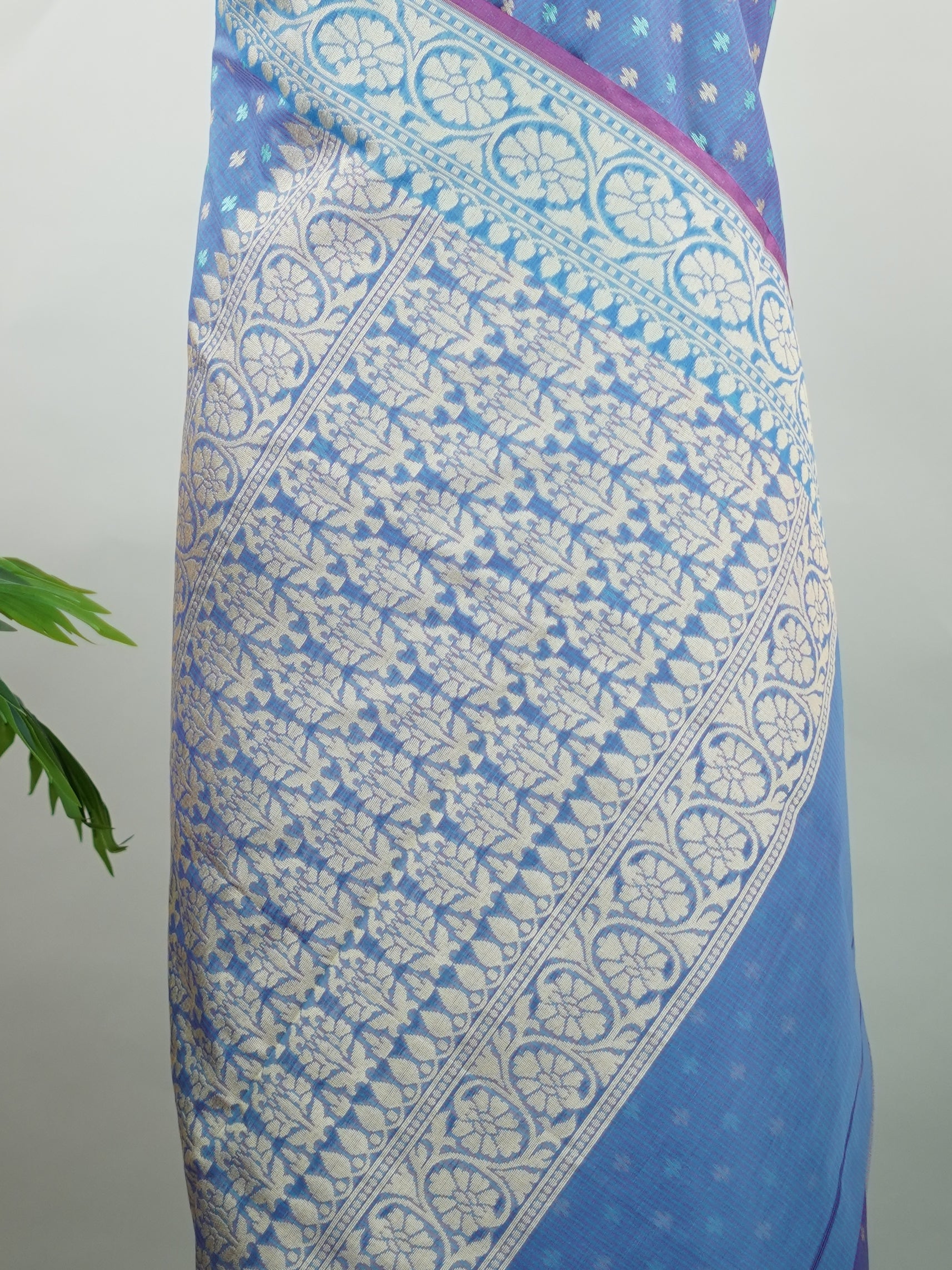 Cotton A comfortable and elegant Cotton saree crafted with a smooth texture and graceful drape. Its versatile styling makes it suitable for daily wear and light festivities, blending traditional weaving with modern sensibility. Kshirja - Handloom Cotton Saree | Zari Border | Traditional - Manoranjitham Weaves - Handloom Store