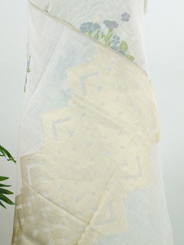 Cotton In soothing grey, this 100% Pure Cotton saree brings quiet beauty to everyday wear.br
Floral motifs bloom gently across the body, adding a soft, natural charm.br
Woven in Varanasi, it offers breathability and comfort all day long.br
A timeless choice for effortless grace.br
#PureCottonSaree #GreyElegance #FloralMotifs #VaranasiWeaves #ManoranjithamSarees Sundara - Handloom Cotton Saree | Zari Border | Traditional - Manoranjitham Weaves - Handloom Store