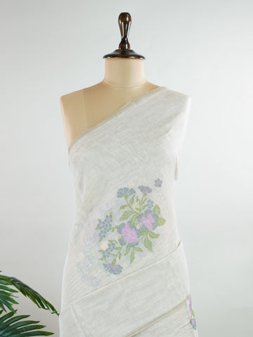Cotton In soothing grey, this 100% Pure Cotton saree brings quiet beauty to everyday wear.br
Floral motifs bloom gently across the body, adding a soft, natural charm.br
Woven in Varanasi, it offers breathability and comfort all day long.br
A timeless choice for effortless grace.br
#PureCottonSaree #GreyElegance #FloralMotifs #VaranasiWeaves #ManoranjithamSarees Sundara - Handloom Cotton Saree | Zari Border | Traditional - Manoranjitham Weaves - Handloom Store
