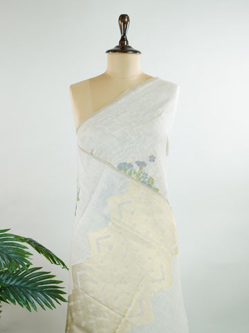 Cotton In soothing grey, this 100% Pure Cotton saree brings quiet beauty to everyday wear.br
Floral motifs bloom gently across the body, adding a soft, natural charm.br
Woven in Varanasi, it offers breathability and comfort all day long.br
A timeless choice for effortless grace.br
#PureCottonSaree #GreyElegance #FloralMotifs #VaranasiWeaves #ManoranjithamSarees Sundara - Handloom Cotton Saree | Zari Border | Traditional - Manoranjitham Weaves - Handloom Store