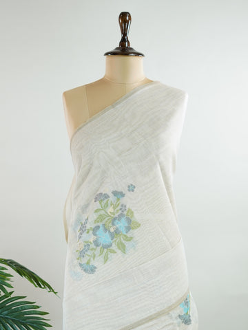 Cotton In soothing grey, this 100% Pure Cotton saree brings quiet beauty to everyday wear.br
Floral motifs bloom gently across the body, adding a soft, natural charm.br
Woven in Varanasi, it offers breathability and comfort all day long.br
A timeless choice for effortless grace.br
#PureCottonSaree #GreyElegance #FloralMotifs #VaranasiWeaves #ManoranjithamSarees Anjali - Handloom Cotton Saree | Zari Border | Traditional - Manoranjitham Weaves - Handloom Store