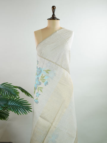 Cotton In soothing grey, this 100% Pure Cotton saree brings quiet beauty to everyday wear.br
Floral motifs bloom gently across the body, adding a soft, natural charm.br
Woven in Varanasi, it offers breathability and comfort all day long.br
A timeless choice for effortless grace.br
#PureCottonSaree #GreyElegance #FloralMotifs #VaranasiWeaves #ManoranjithamSarees Padmapriya - Handloom Cotton Saree | Zari Border | Traditional - Manoranjitham Weaves - Handloom Store