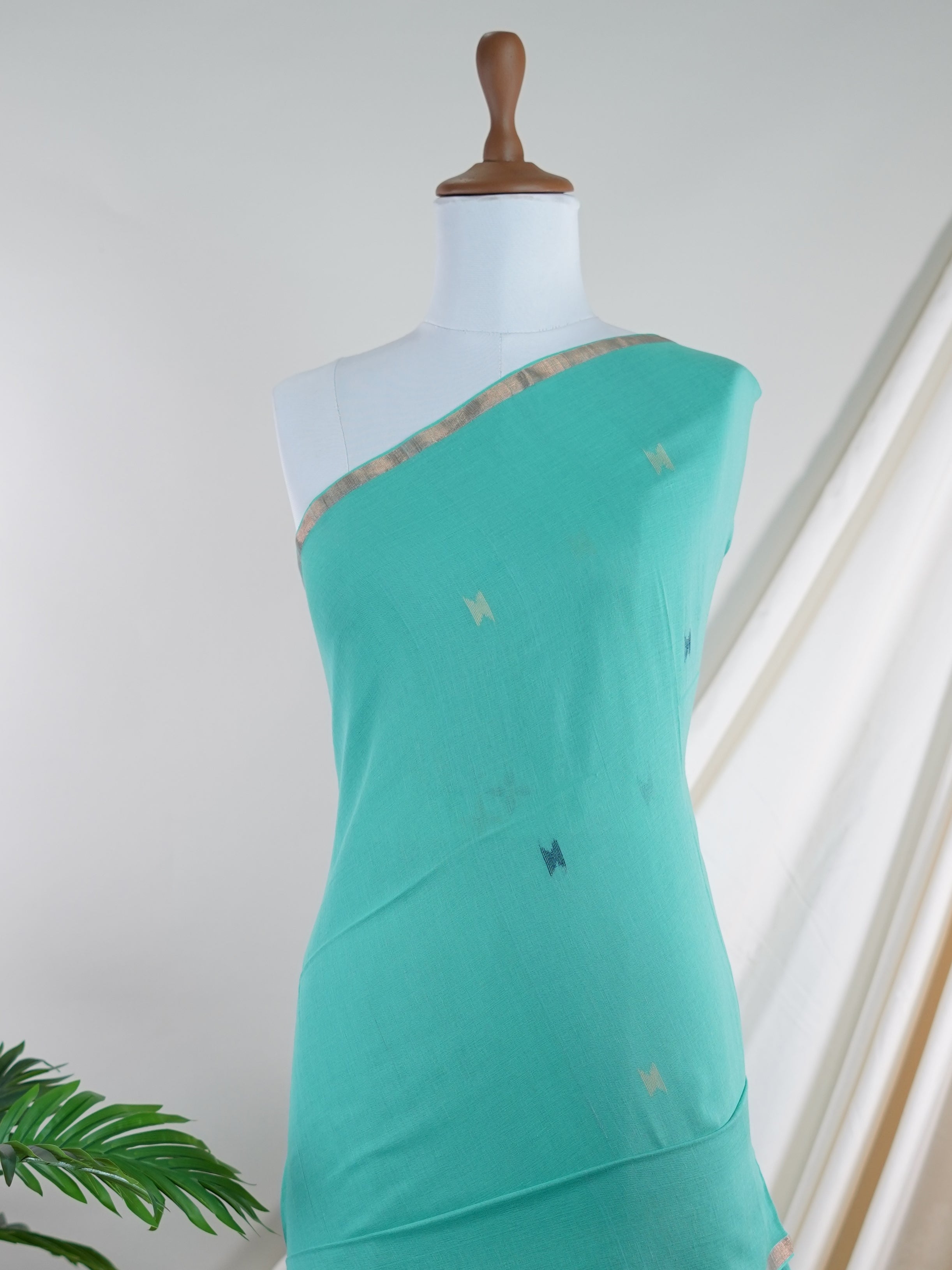 Cotton Blue 100% Pure Cotton - Manoranjitham Weaves - Handloom Store