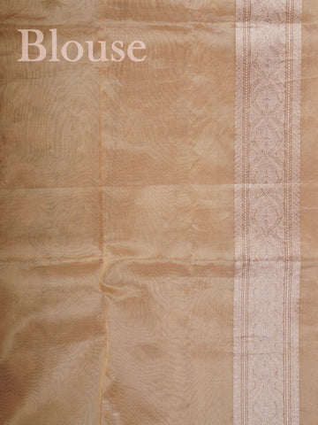 Katan A Tissue saree is the perfect blend of delicate silk and shimmering zari, woven to create an ethereal, translucent fabric that sparkles with every movement. Lightweight and luxurious, it’s ideal for grand occasions and celebrations where elegance is key. Draped in a Tissue saree, you embody timeless glamour with a modern twist. Avyaktha - Banarasi Tissue Kora Saree - Manoranjitham Weaves - Handloom Store