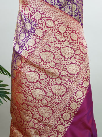 Katan This stunning saree, Vidhya, is made from 100% pure Katan silk, known for its luxurious softness and brilliance. Adorned with intricate Zari work, it displays a captivating blend of colours that represent wisdom and knowledge. Ideal for cultural celebrations, this handloom creation showcases the rich tradition of Varanasi weaving. Wrap yourself in this enchanting saree that radiates sophistication and grace. Vidhya - Banarasi Katan Silk Saree | Pure Zari - Manoranjitham Weaves - Handloom Store