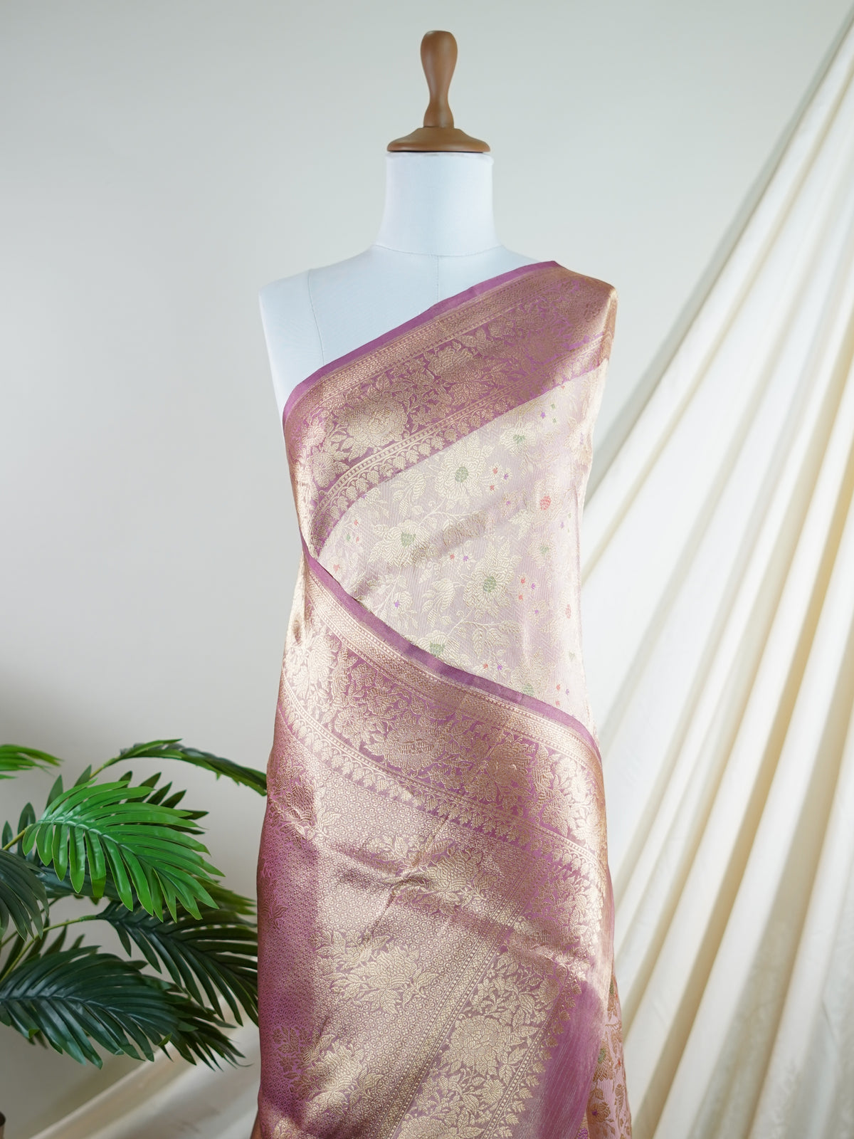 Katan Cherry Blossom 100% Pure Katan Silk - Manoranjitham Weaves - Handloom Store