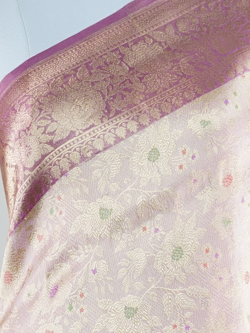 Katan Cherry Blossom 100% Pure Katan Silk - Manoranjitham Weaves - Handloom Store