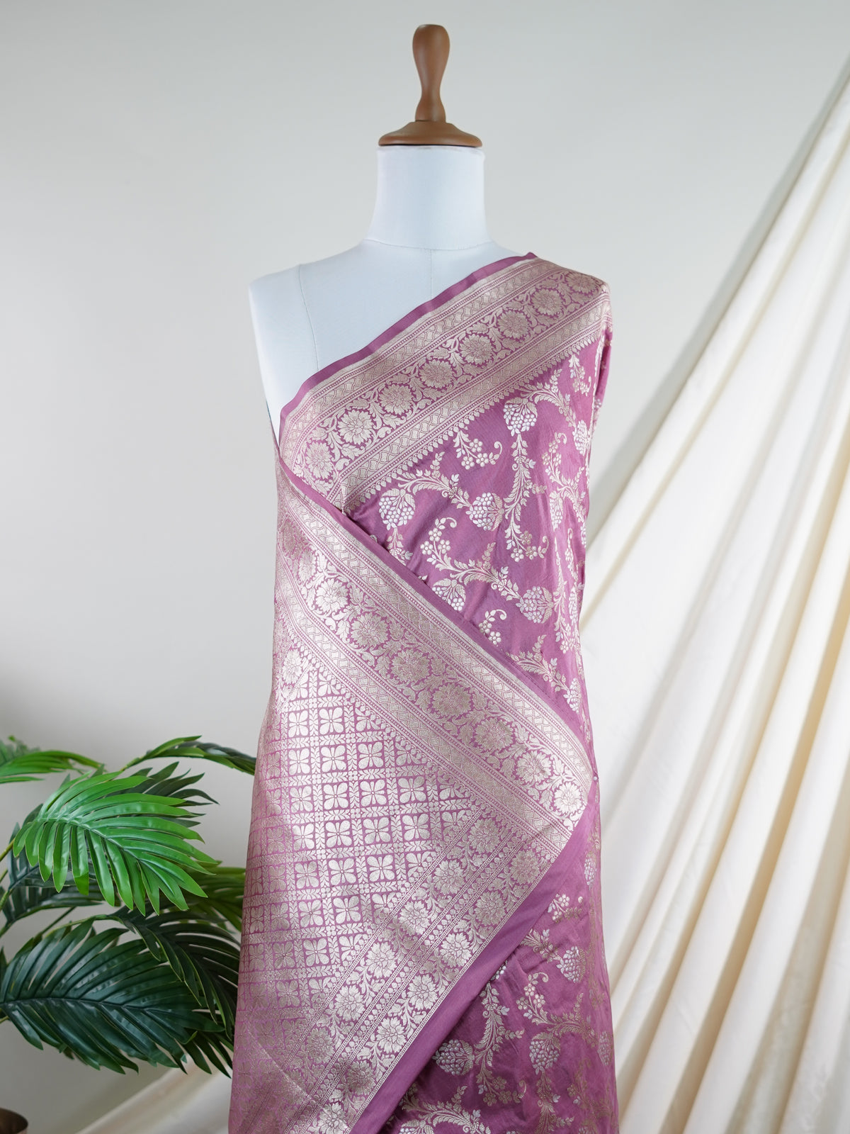 Katan Dark Red  100% Pure Katan Silk - Manoranjitham Weaves - Handloom Store