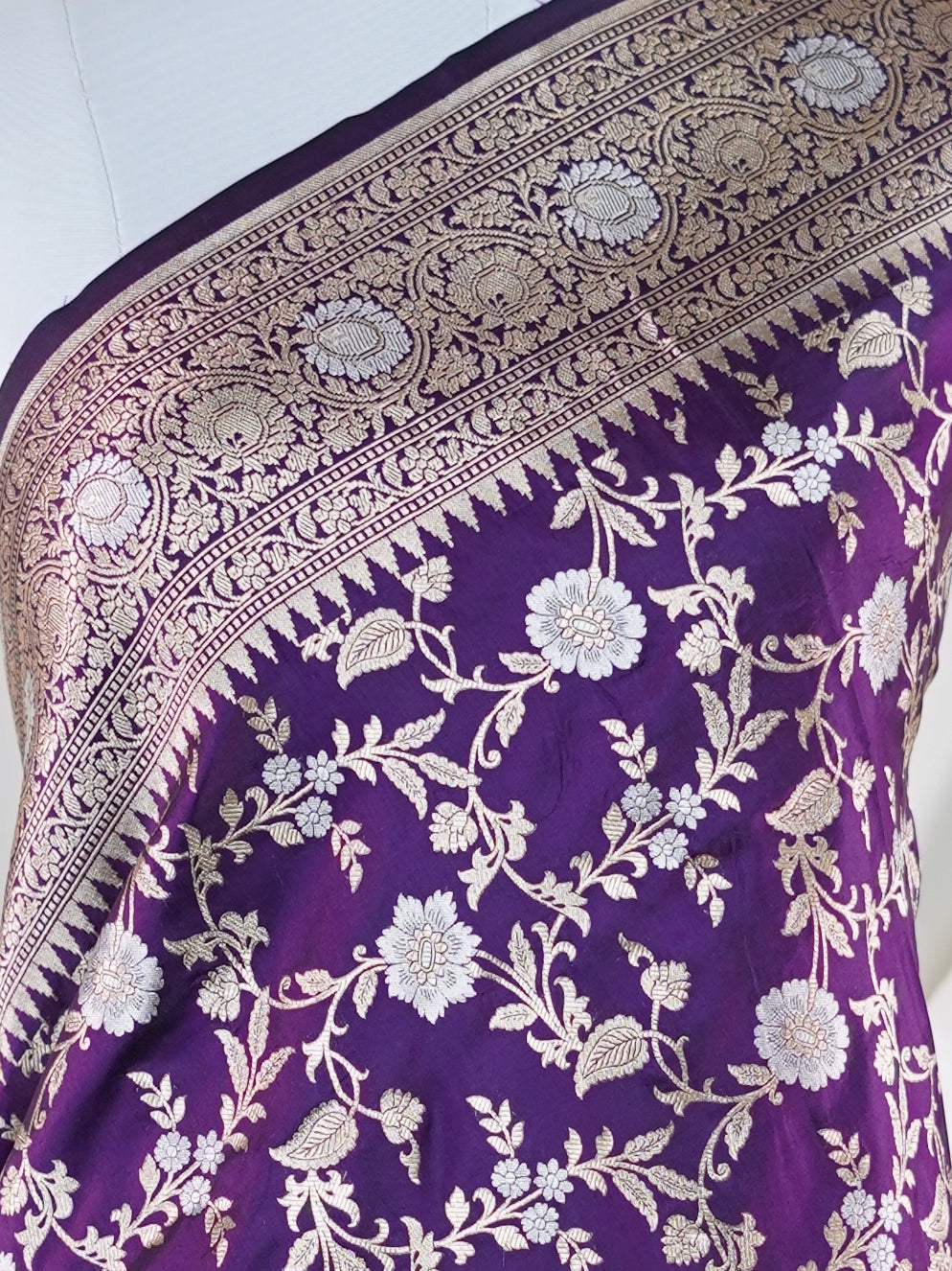 Katan Cream 100% Pure Katan Silk - Manoranjitham Weaves - Handloom Store