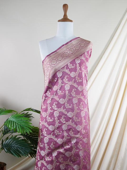 Katan Pink  100% Pure Katan Silk - Manoranjitham Weaves - Handloom Store