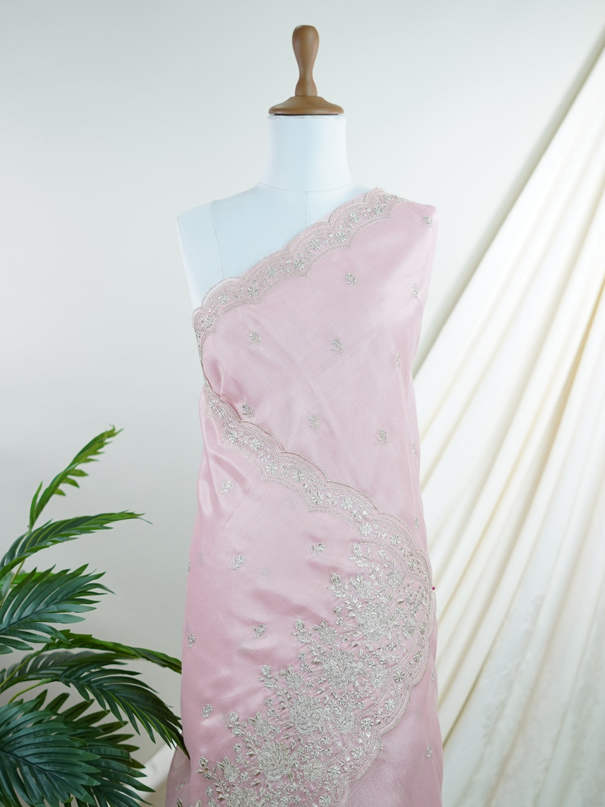 Katan Pink 100% Pure Tissue - Manoranjitham Weaves - Handloom Store