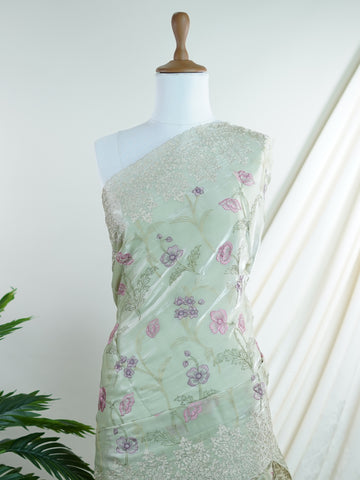 Tissue An exquisite creation from Varanasi, this glass tissue saree is adorned with delicate embroidery and refined ari pita work. Its sheer texture catches the light with every fold, while the intricate detailing adds depth and artistry. A luminous drape for occasions steeped in grace and tradition.
#GlassTissueElegance #AriPitaWork #VaranasiWeaves #SheerSaree #HandcraftedHeritage Sharvani - Manoranjitham Weaves - Handloom Store