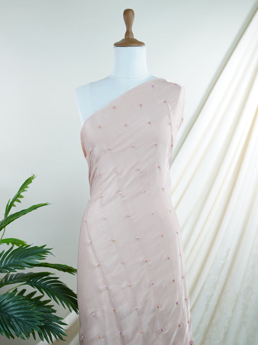 Katan Peach 100% Pure Tissue - Manoranjitham Weaves - Handloom Store