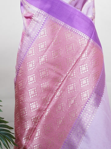 Chiniya Silk A masterpiece in 100% Pure chiniya Silk is a hidden treasure from varanasi that exudes regal charm. Perfect for the modern bride who cherishes tradition. Bageshree - Banarasi Katan Silk Saree | Woven Motifs - Manoranjitham Weaves - Handloom Store