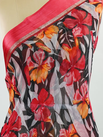Satin 0 Maanitha - Semi Silk Saree | Nan Zari Work | Handwoven - Manoranjitham Weaves - Handloom Store