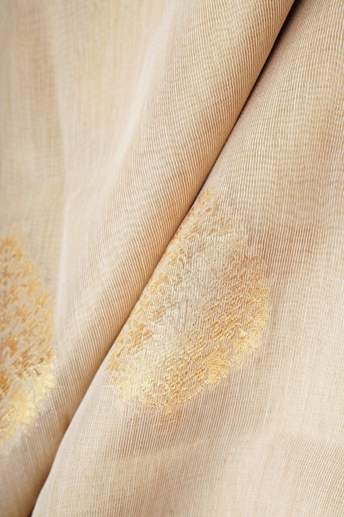 tissue Gold Kora Semi Tissue - Manoranjitham Weaves - Handloom Store