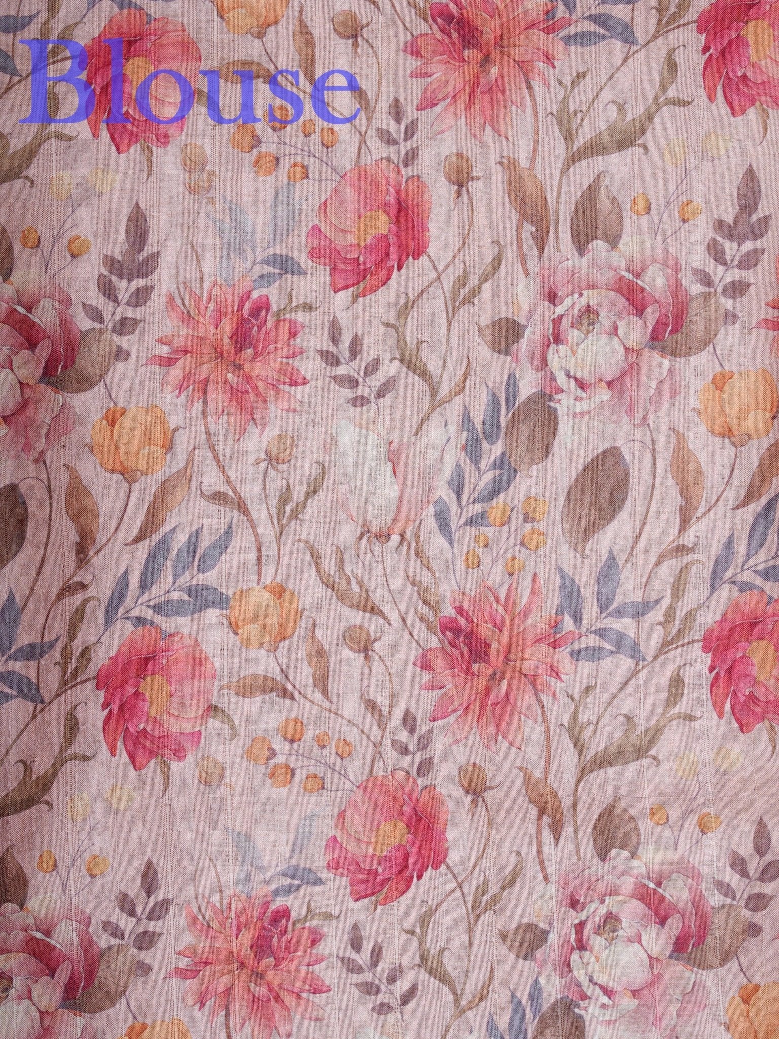 Net Peach Semi Crush Tissue - Manoranjitham Weaves - Handloom Store